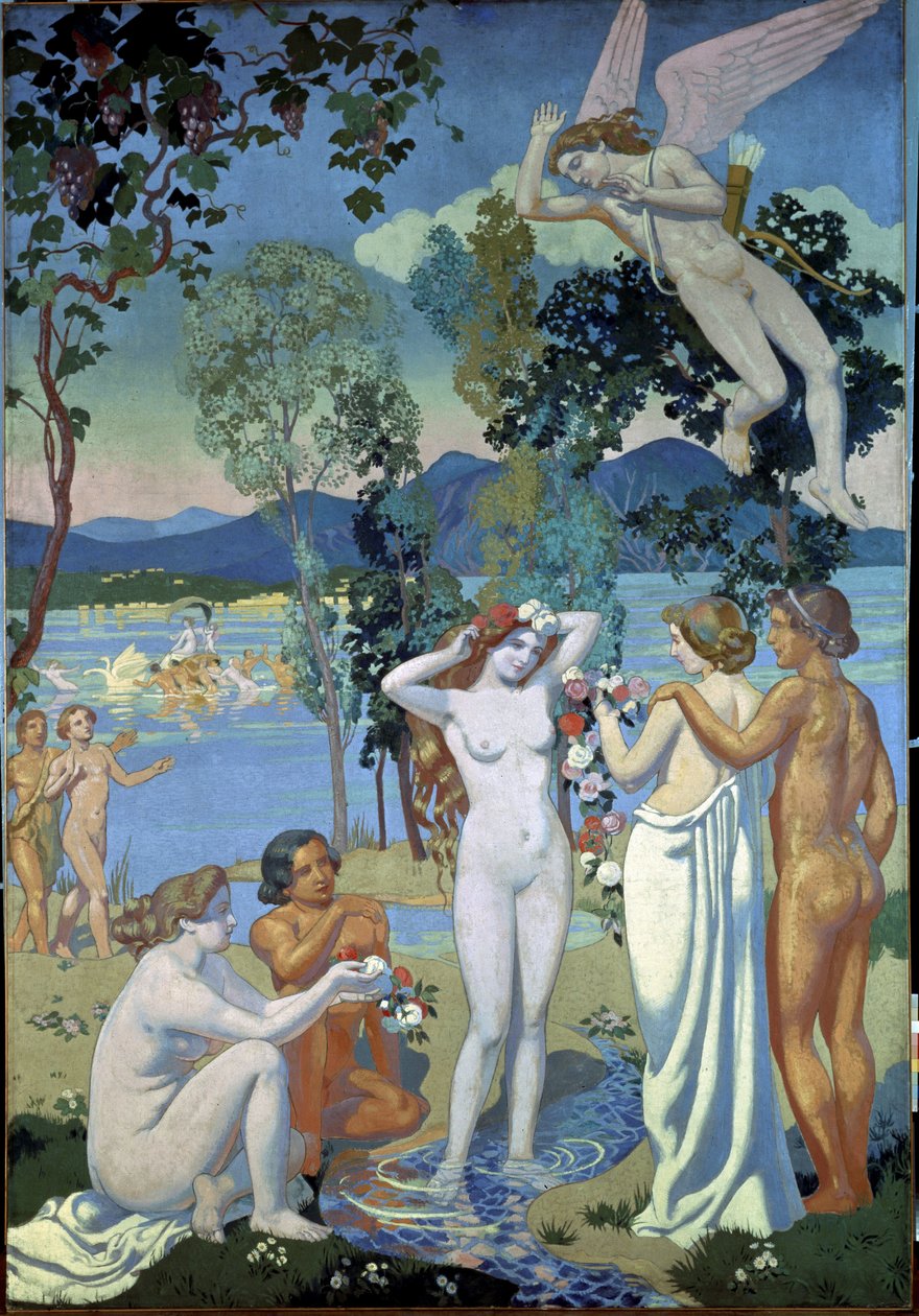 Příběh Psyché (Panel 1: Eros zasažen krásou Psyché). Obraz Maurice Denise (1870-1943) od Maurice Denis