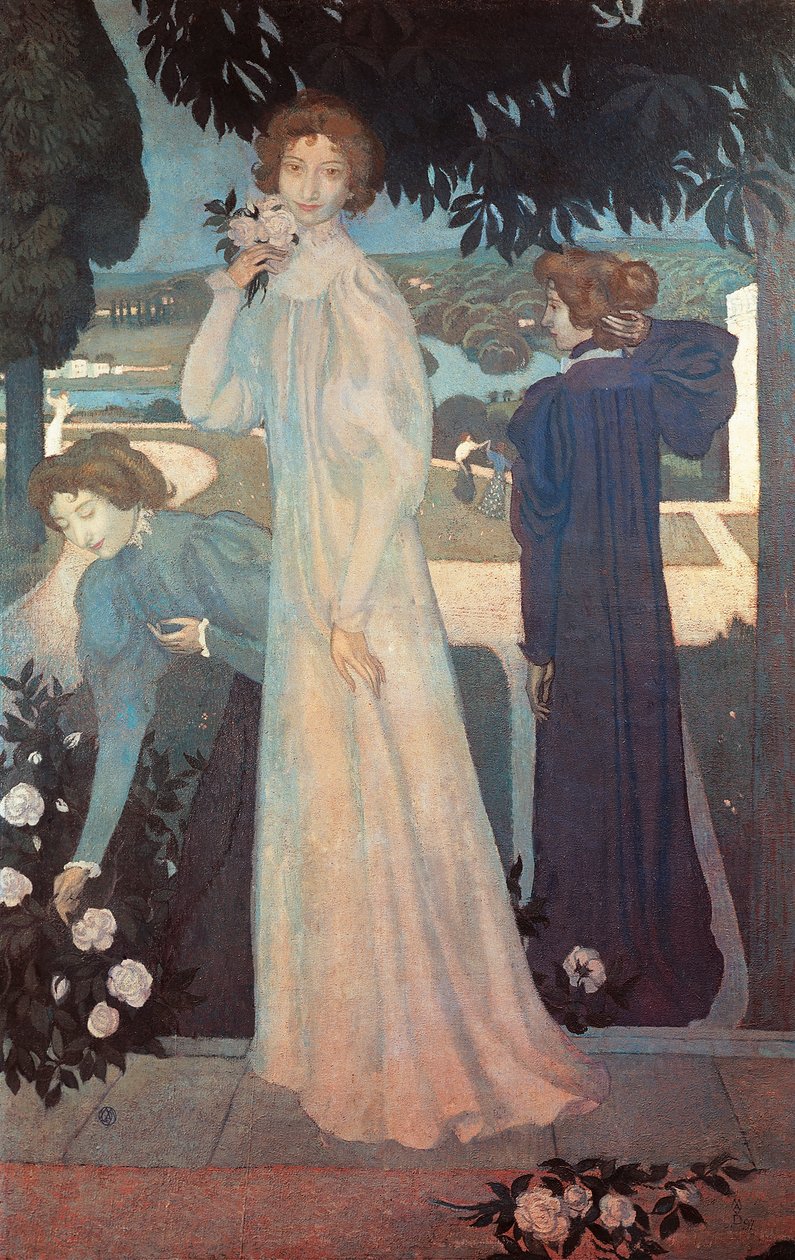 Mademoiselle Yvonne Lerolle ve třech aspektech od Maurice Denis