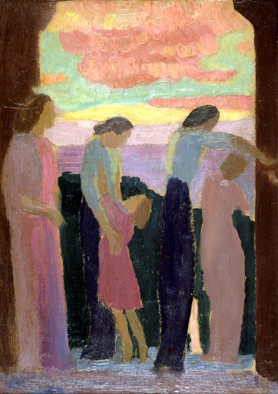 Marthe Denis a děti na balkóně, c1900-1940 od Maurice Denis