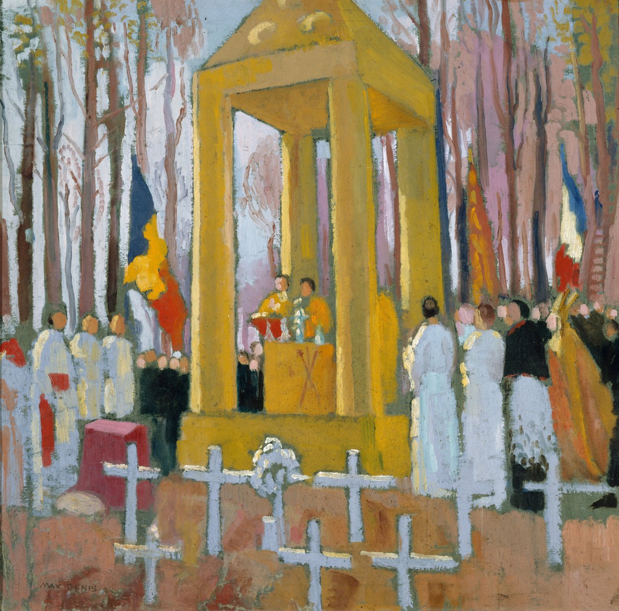 Mše před hrobem Ernesta Psichariho, 1924. od Maurice Denis