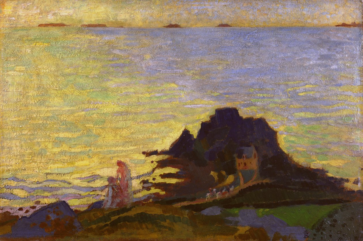 Matka a dítě nad skalnatým výchozem (olej na kartě) od Maurice Denis
