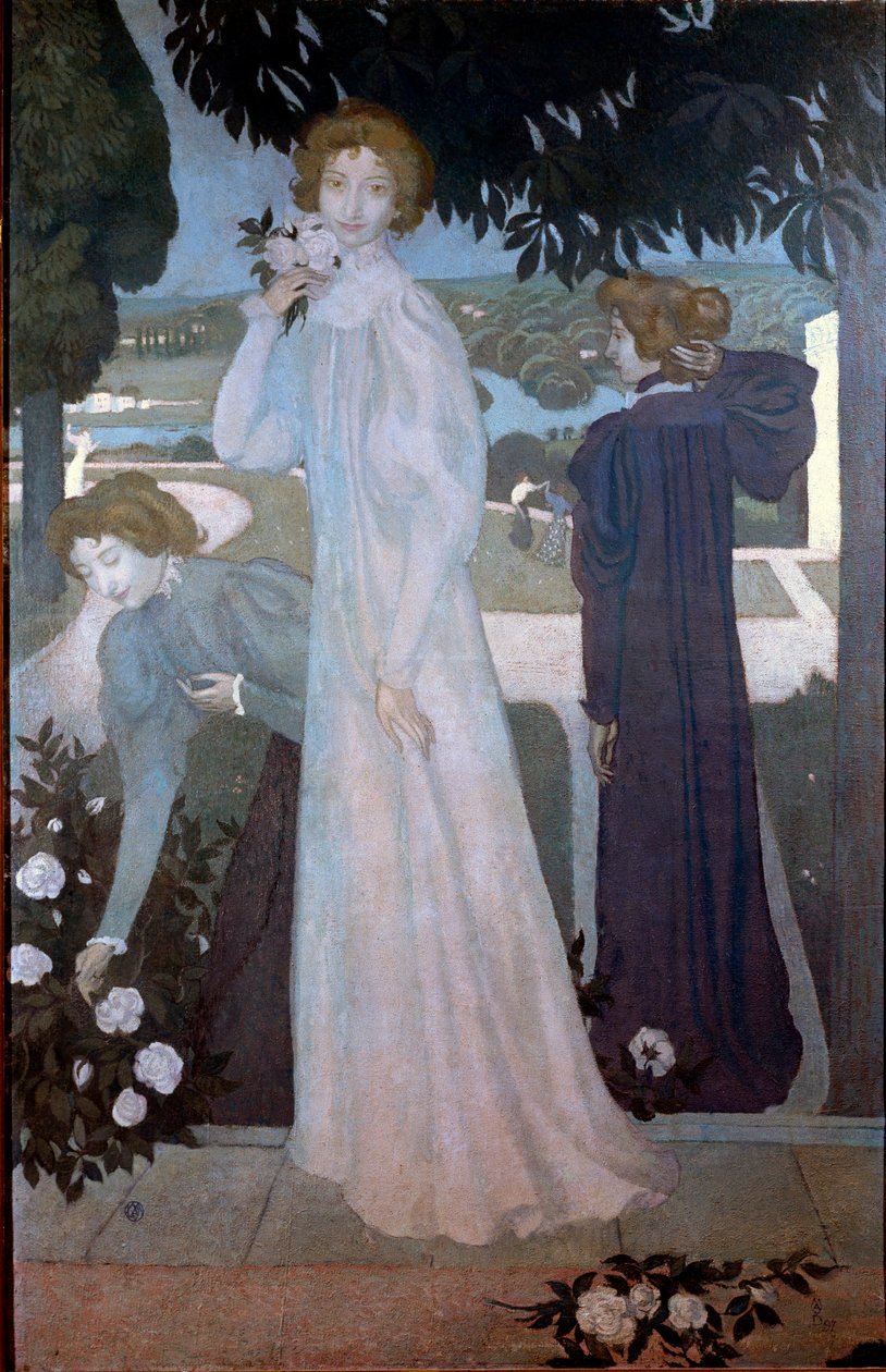 Portrét Yvonne Lerolle ve třech aspektech od Maurice Denis