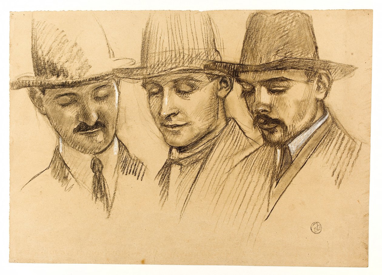 Portréty otce Couturiera, Charlese Plessarda a André Lecouteyho. Studie pro Dutuitovu kopuli: tři architekti Francouzské školy v Římě od Maurice Denis