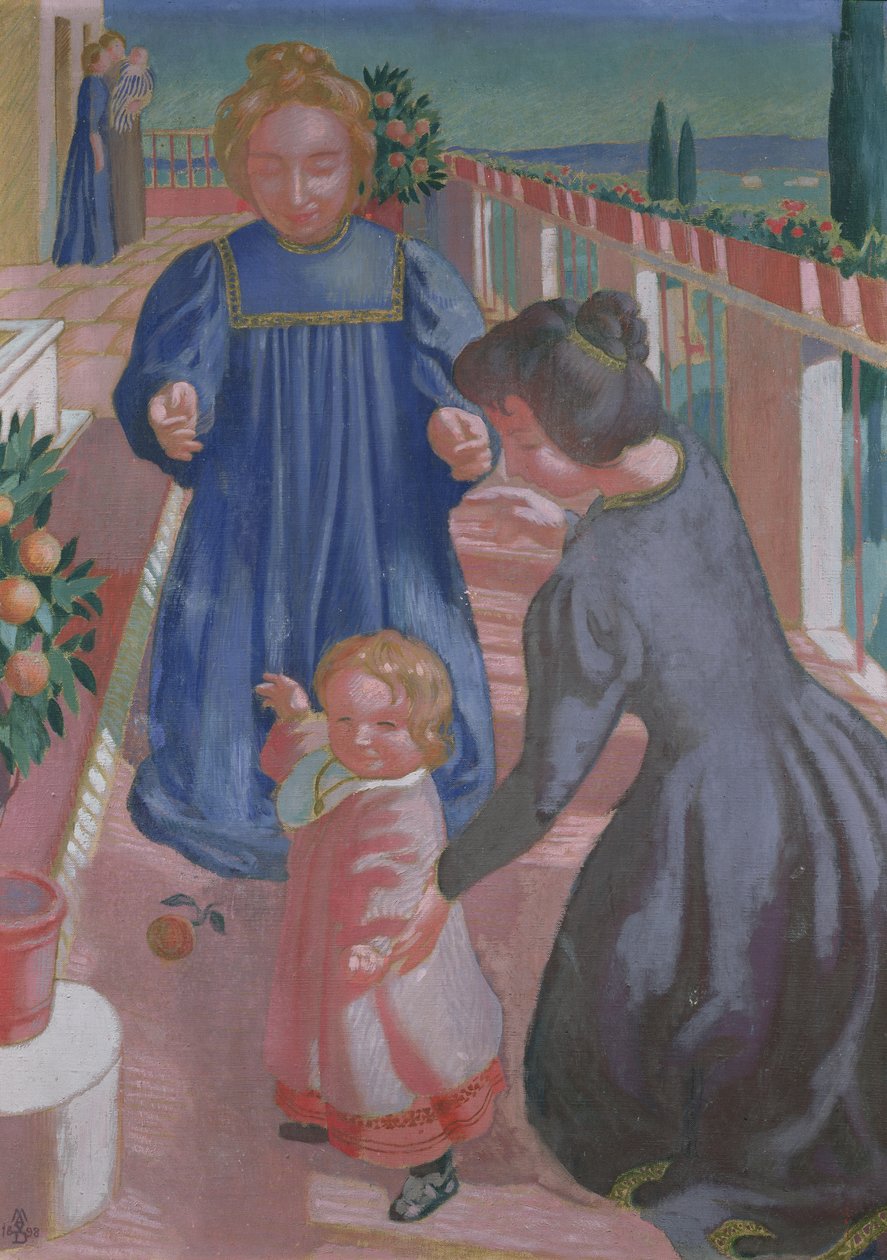 První kroky na terase ve Fiesole, 1898 od Maurice Denis
