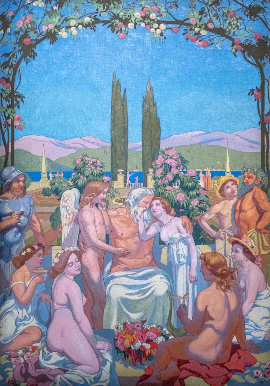 Příběh psychiky, panel V. Jupiter uděluje psychice nesmrtelnost a oslavuje její sňatek s Erosem od Maurice Denis