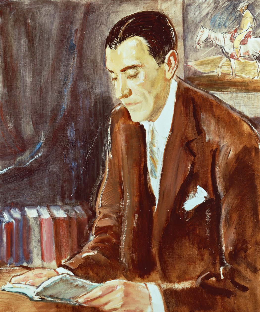 Portrét Ramona Pereze de Ayala (1881-1962), španělského spisovatele, malby od Maurice Fromkes