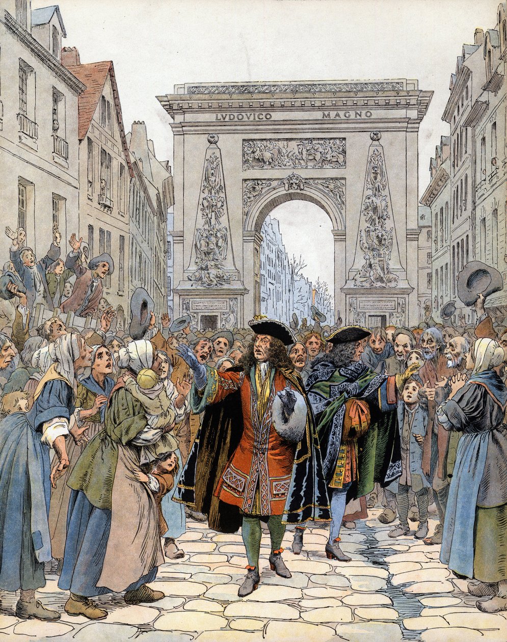 V Porte Saint-Denis (Saint Denis) v Paříži, maršál Boufflers (Louis Francois de Boufflers od Maurice Leloir