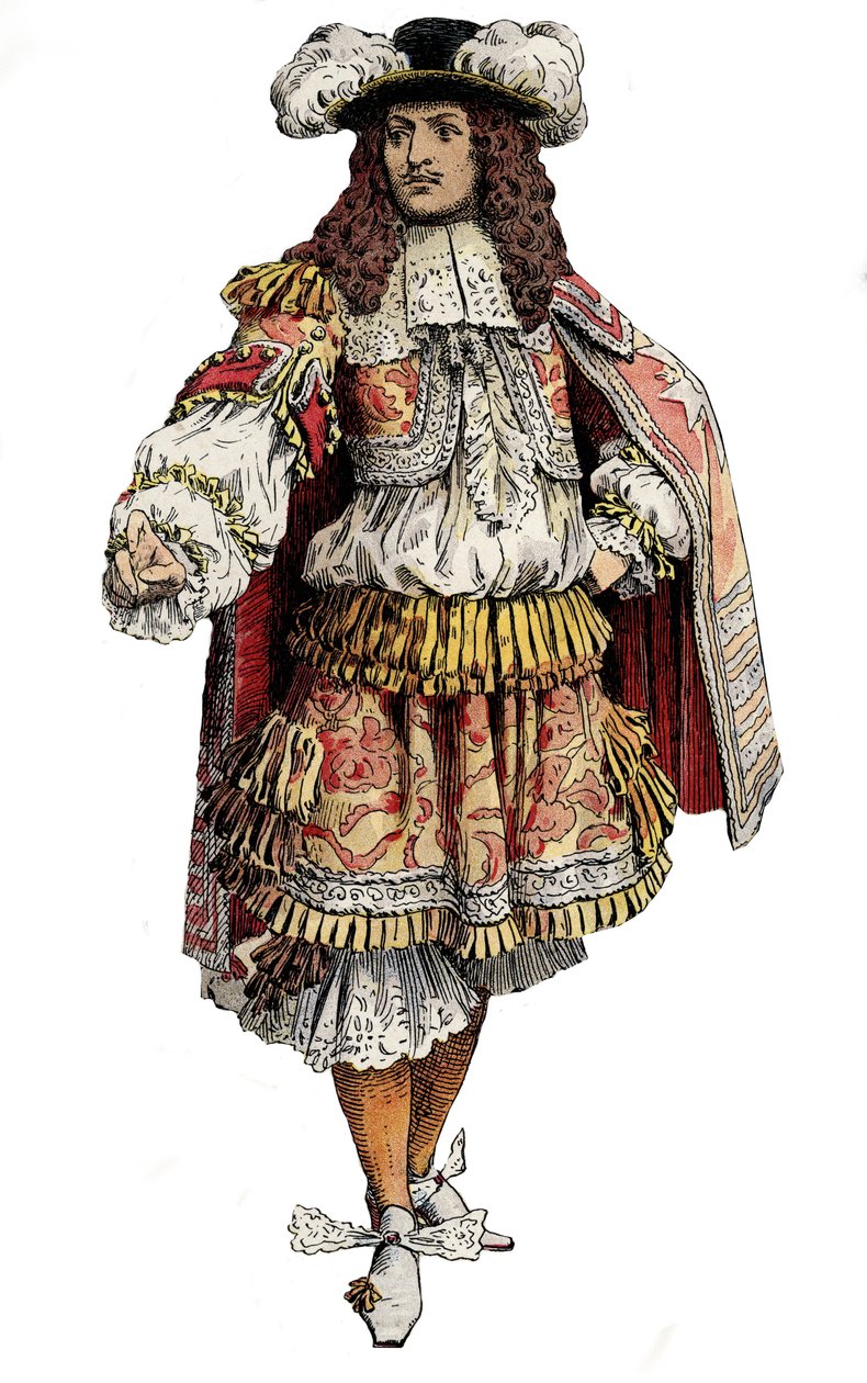 Francouzský král Ludvík XIV. - Chromotypografie v „“Le Roy Soleil““ (Louis XIV) Gustave Toutwelve, ilustrace Maurice Leloir (1853-1940) od Maurice Leloir