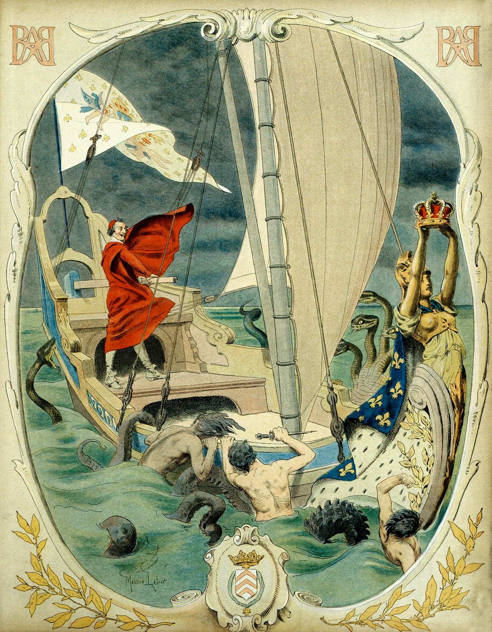 Dějiny Francie: Alegorické zobrazení kardinála Richelieu (Armand Jean du Plessis od Maurice Leloir