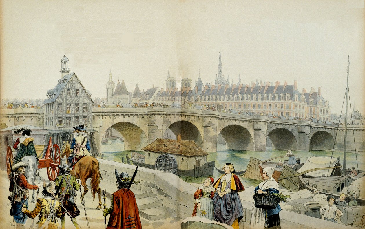 Historie Francie: Marie de Medicis (1575-1642) a jeho apartmá opustili Paříž v roce 1617 ve vyhnanství na zámek Blois svým synem Ludvíkem XIII. od Maurice Leloir