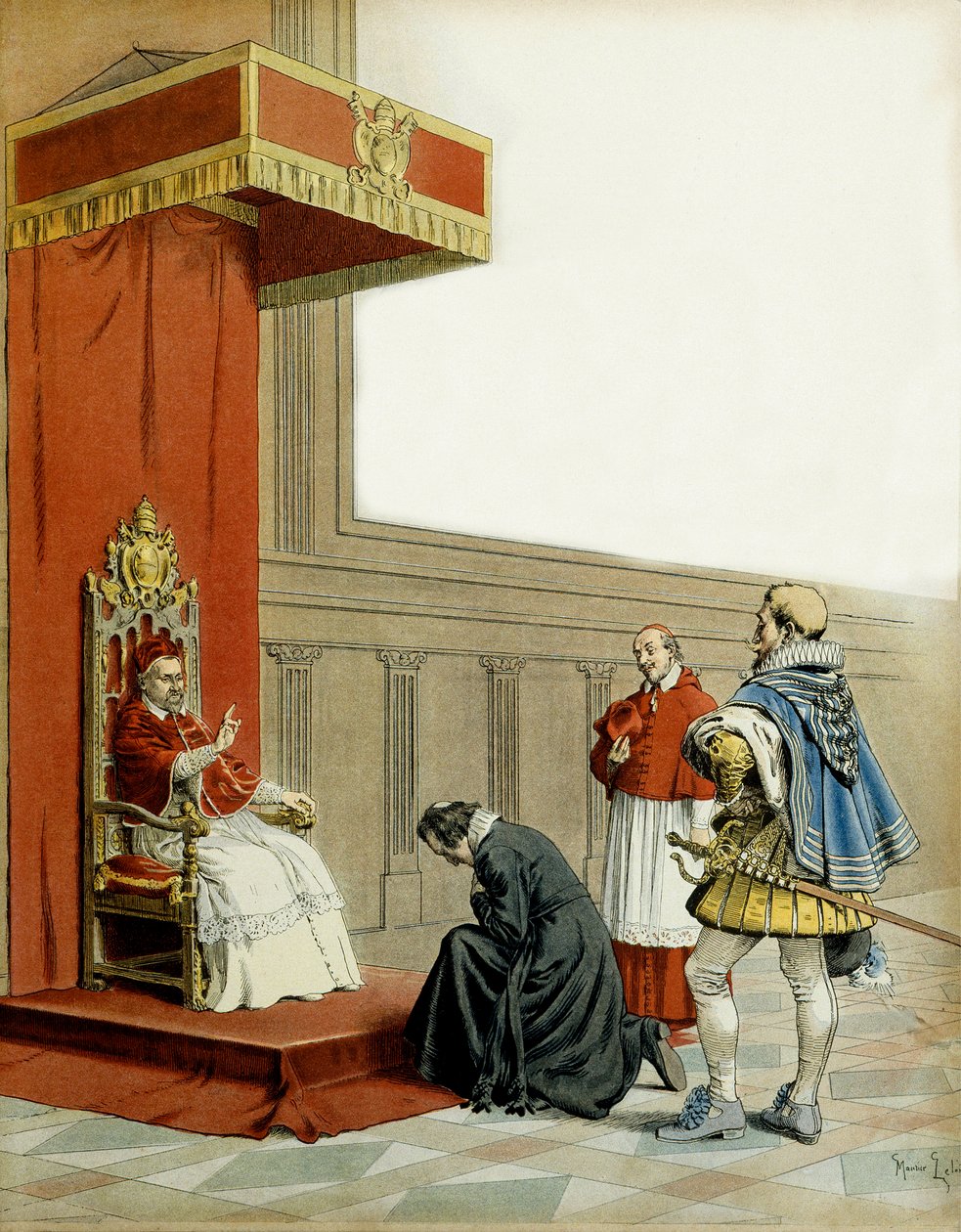 Historie Francie: Prezentace abbého Armanda de Cardinal de Richelieu (Armand Jean du Plessis od Maurice Leloir