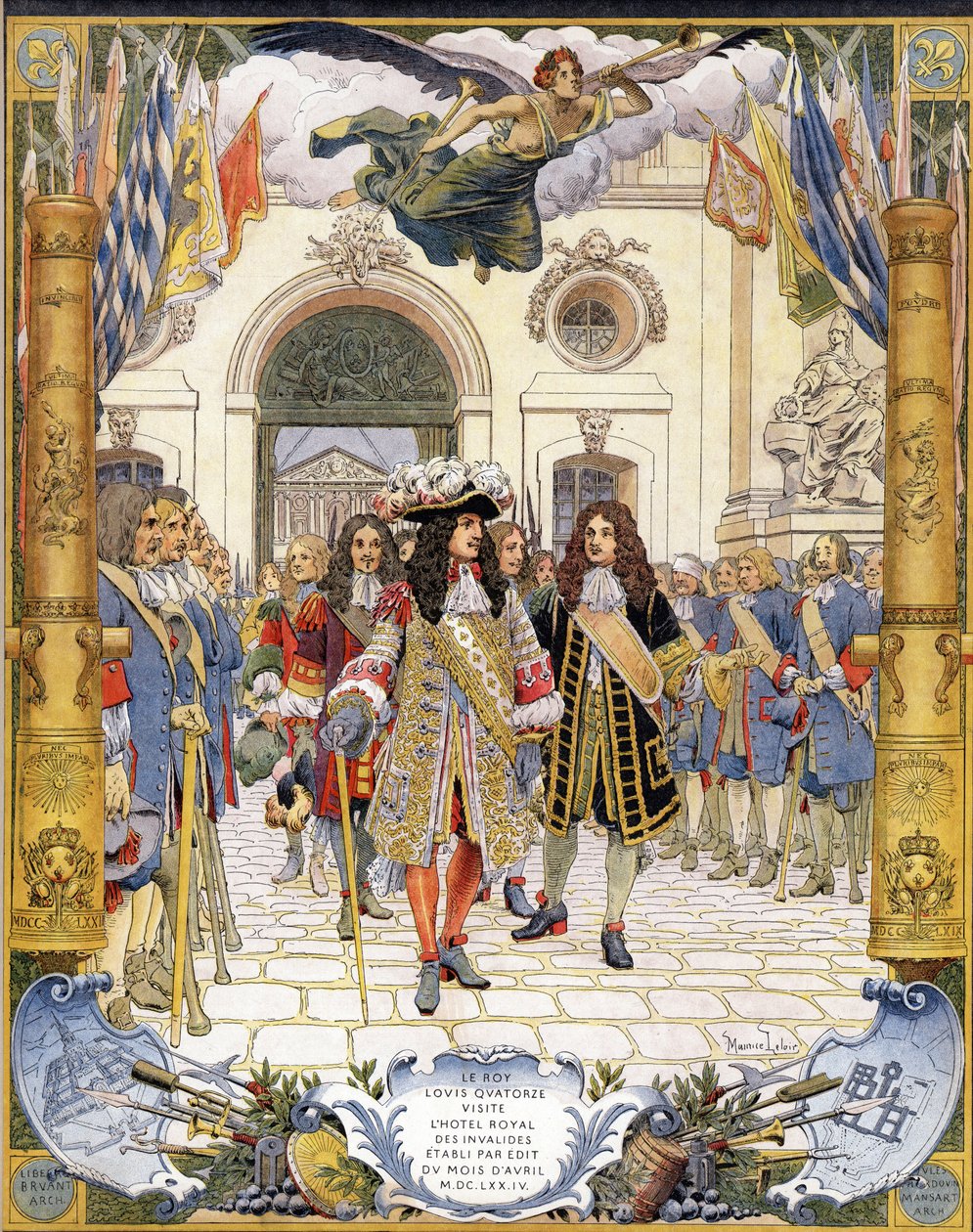 Louis XIV, známý jako Le Roi-Soleil (král Soleil nebo Louis Veliký od Maurice Leloir