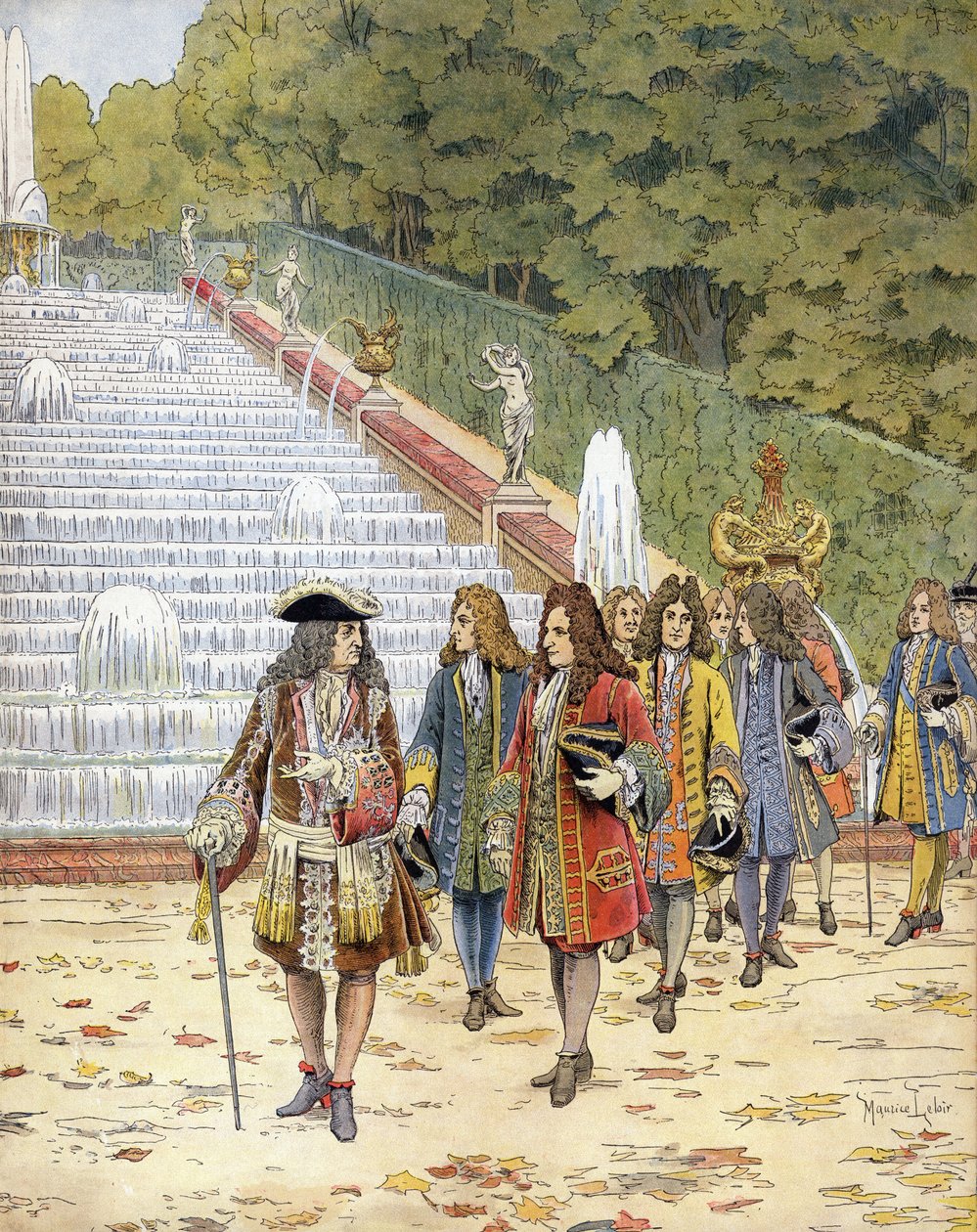 Ludvík XIV., známý jako Král Slunce (King Sun nebo Ludvík Veliký od Maurice Leloir