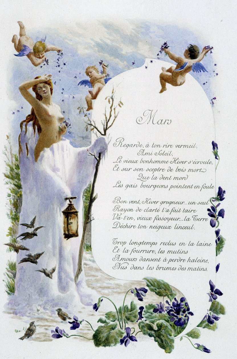 Mars „La Chanson du mois““ od Jérôma Douceta, ilustrace - Maurice Leloir, ed. Remeš 1904. L. Michaud od Maurice Leloir