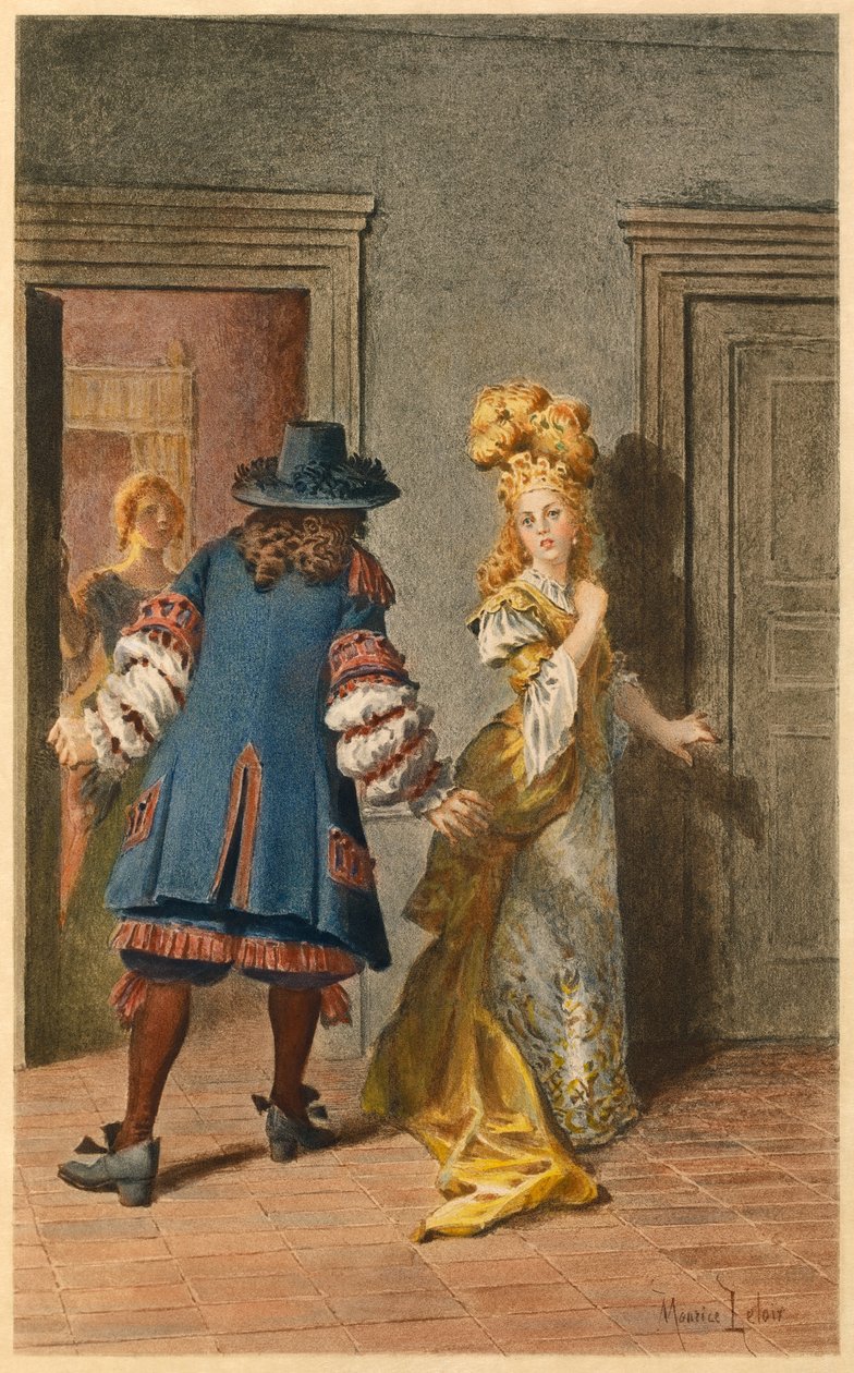 Moliere , Armande a Madeleine Bejart (ilustrace) od Maurice Leloir