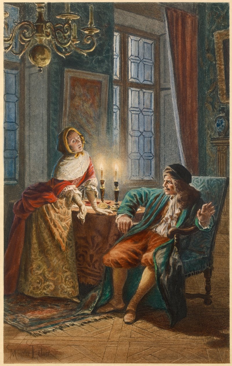 Moliere a Madeleine Bejart (ilustrace) od Maurice Leloir