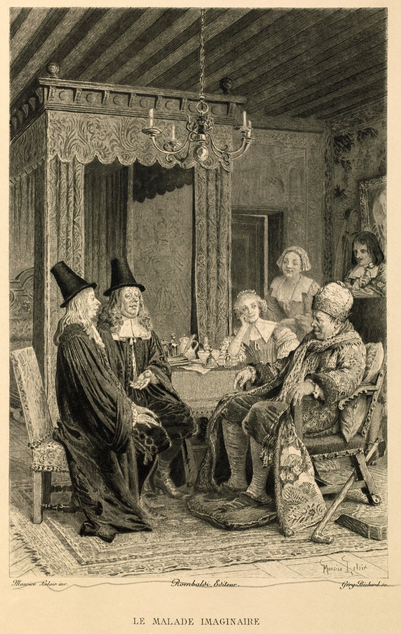 Moliérova hra Le malade imaginaire od Maurice Leloir