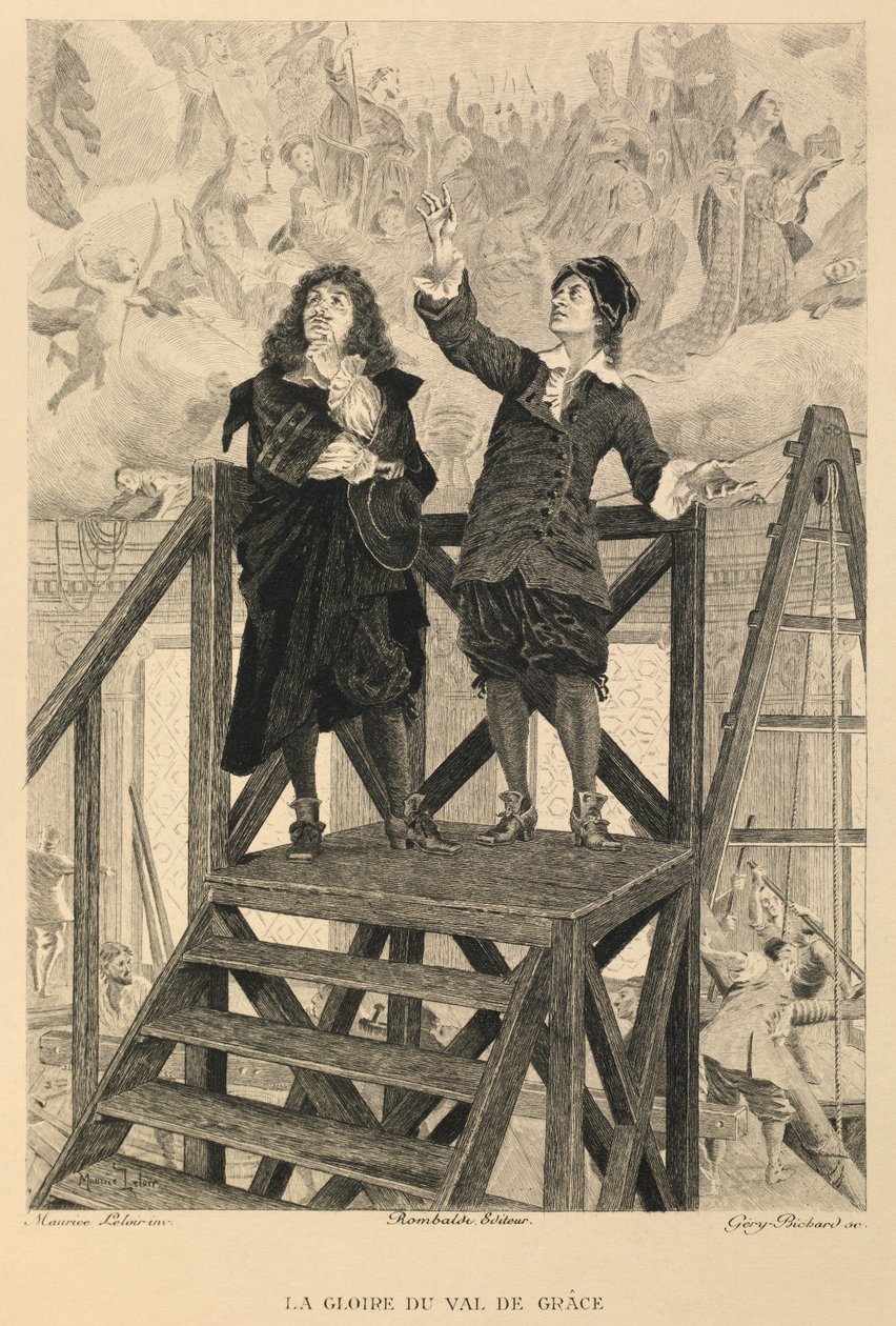 Pierre Mignard ukazuje Moliérovi fresky ve Val de Grace od Maurice Leloir