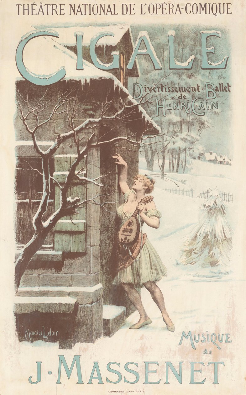 Plakát k baletu Cigale od Julese Masseneta, 1904. od Maurice Leloir