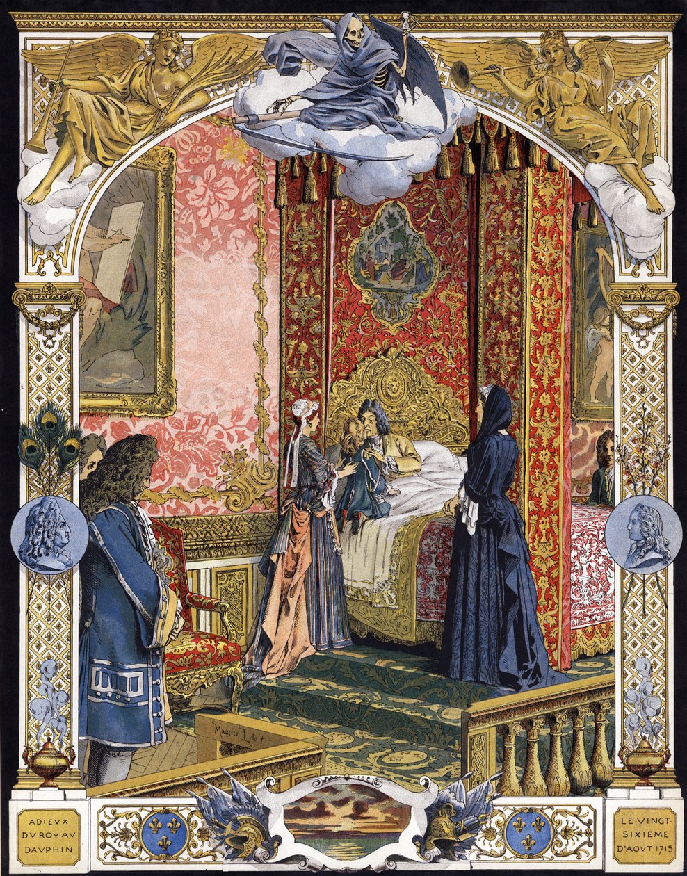 Uvádí jeho hospodyně, Madame de Ventadour (Charlotte de la Mothe Houdancourt od Maurice Leloir