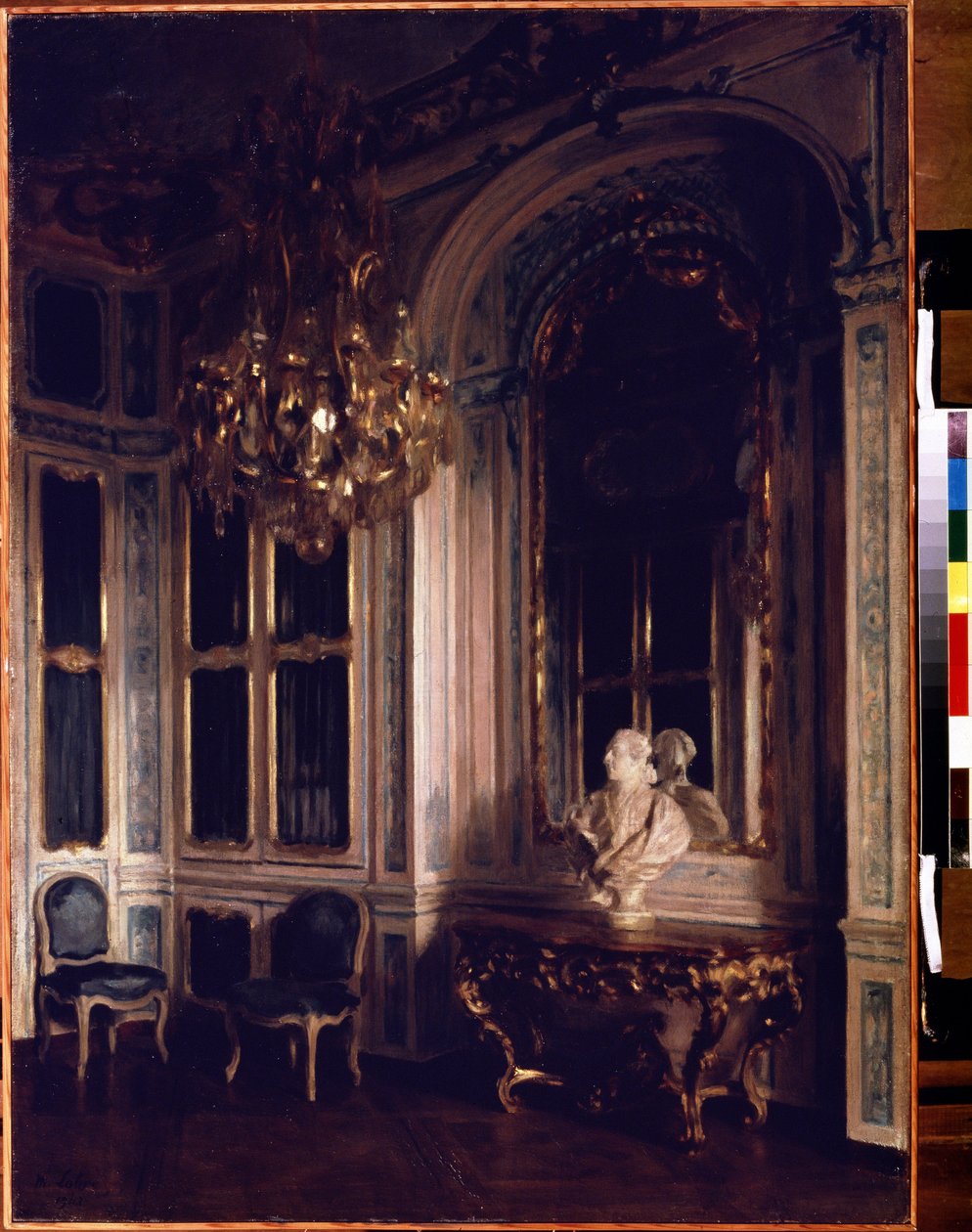 Knihovna Dauphin ve Versailles. Obraz Maurice Lobre (1862-1951) od Maurice Lobre