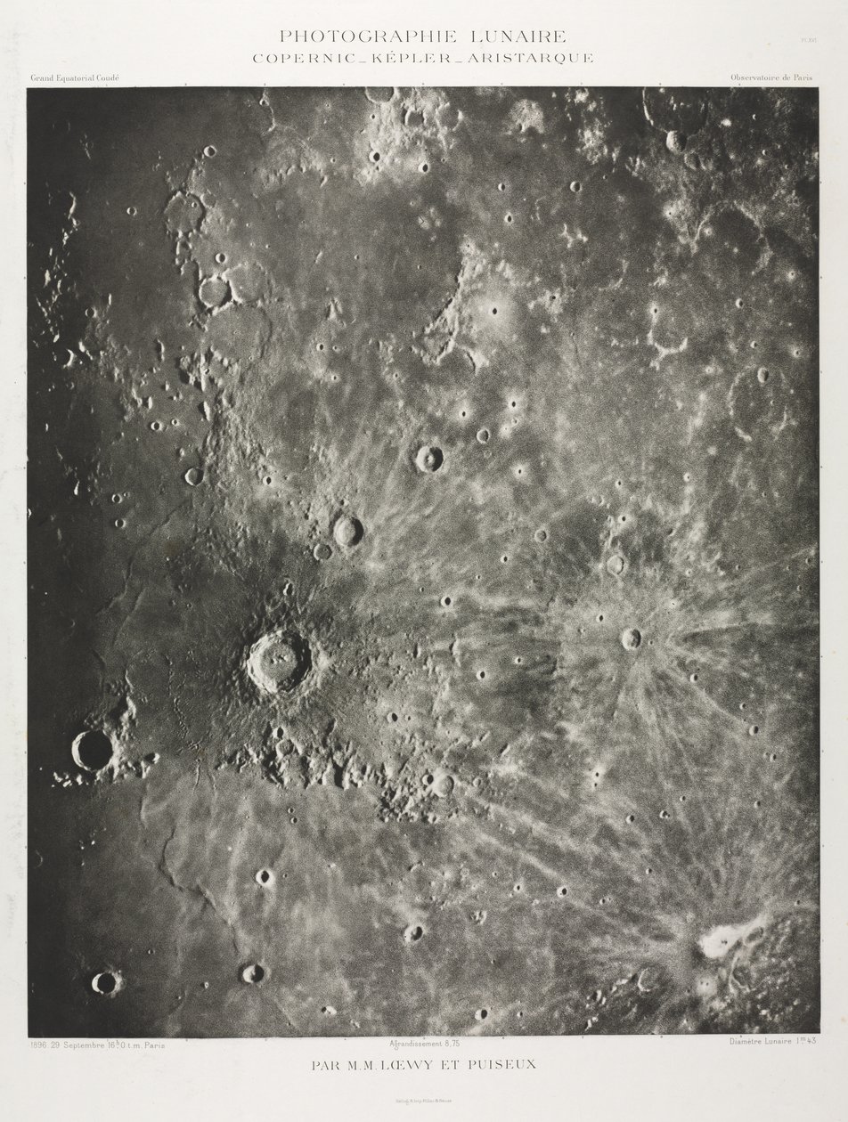Lunární fotografie: Copernicus-Kepler-Aristaric, 1896. od Maurice Loewy