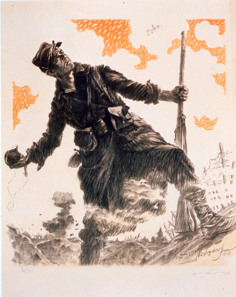 Francouzský propagandistický plakát z první světové války Den chlupatých. 25.-26.12.1915, hospoda. 1915 od Maurice Louis Henri Neumont
