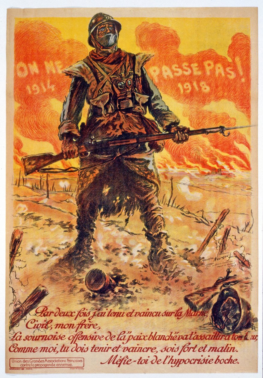 On ne passe pas, 1914-1918, tištěno Paříž, kolem roku 1918 od Maurice Louis Henri Neumont