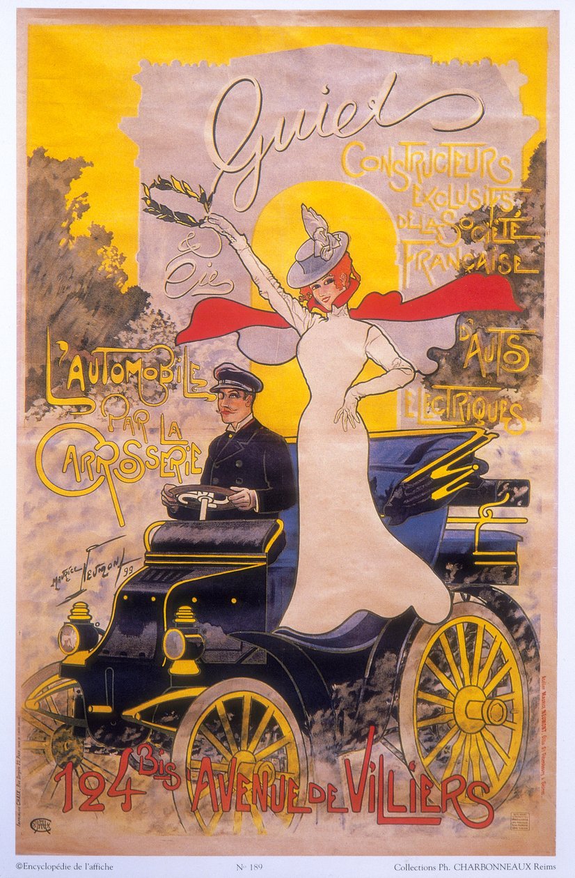 Reklamní plakát na karoserii automobilu, 1899 od Maurice Neumont