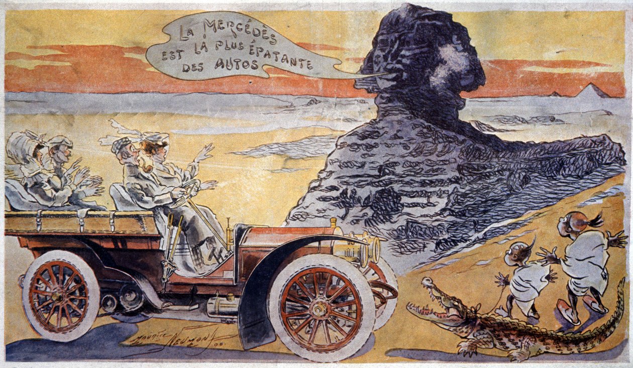 Mercedes je nejúžasnější auto, cca 1900 (ilustrace) od Maurice Neumont