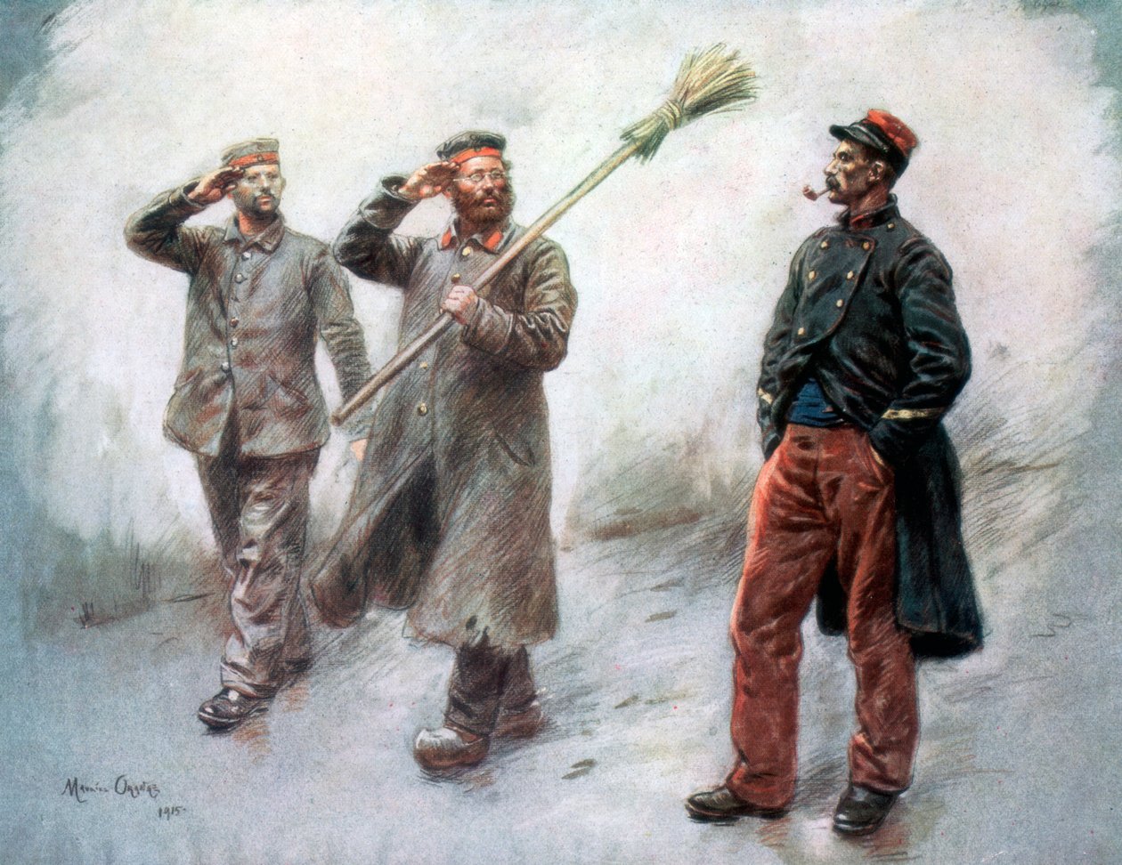 „Únavová povinnost na velitelství“, němečtí vězni v Dinanu, 1915, 1926 od Maurice Orange