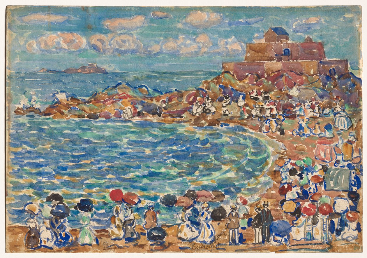 Pláž, Saint-Malo od Maurice Prendergast