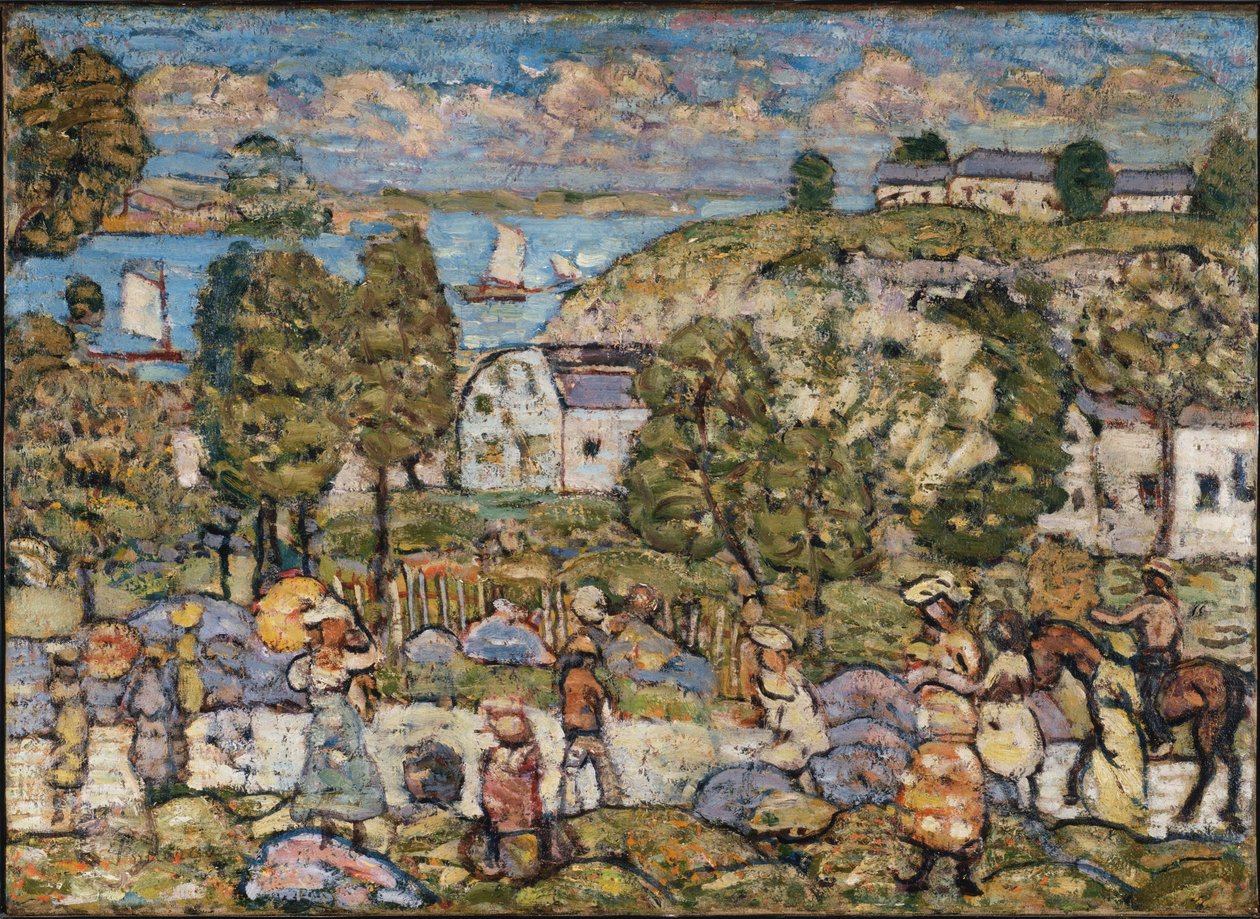 Krajina poblíž Nahantu od Maurice Prendergast