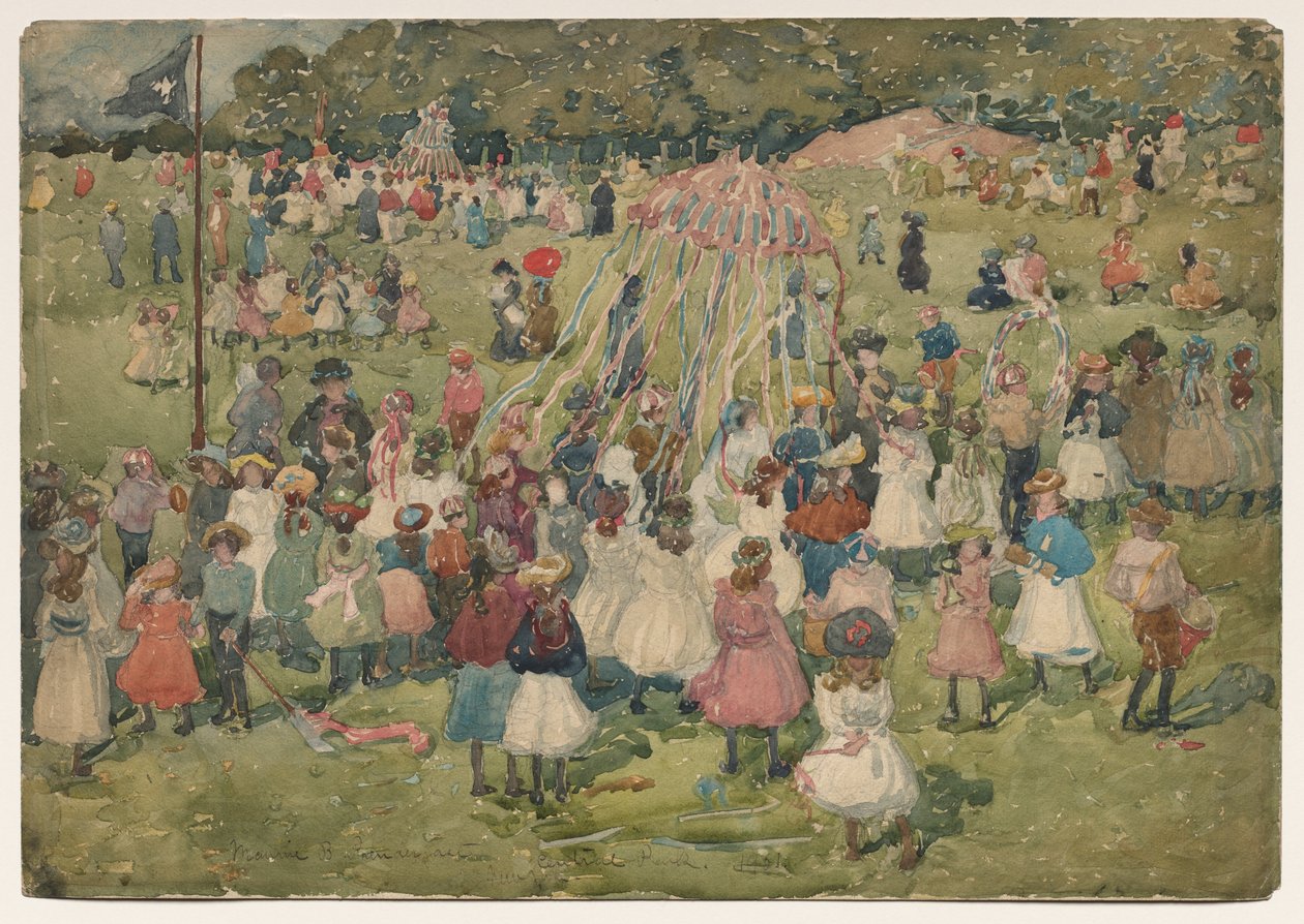 První máj, Central Park od Maurice Brazil Prendergast