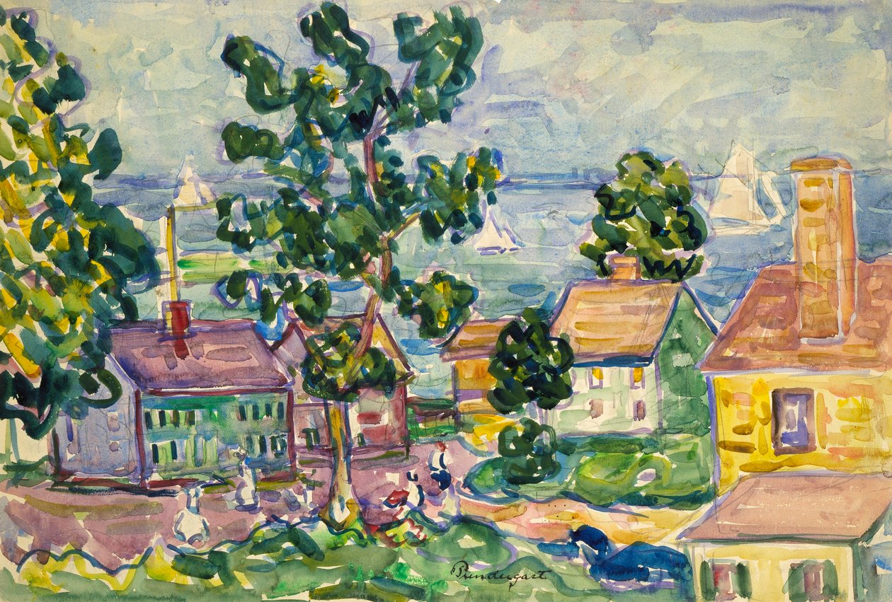 Pobřežní vesnice v Nové Anglii od Maurice Prendergast