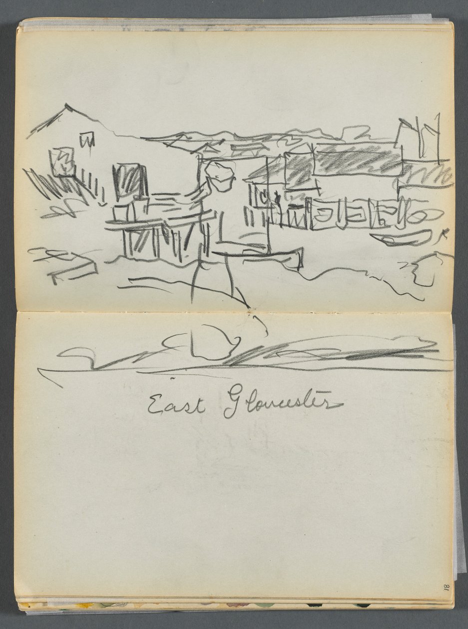 Skicář - Hotel Granite Shore, Rockport, strana 080 a 81: "East Gloucester" od Maurice Prendergast