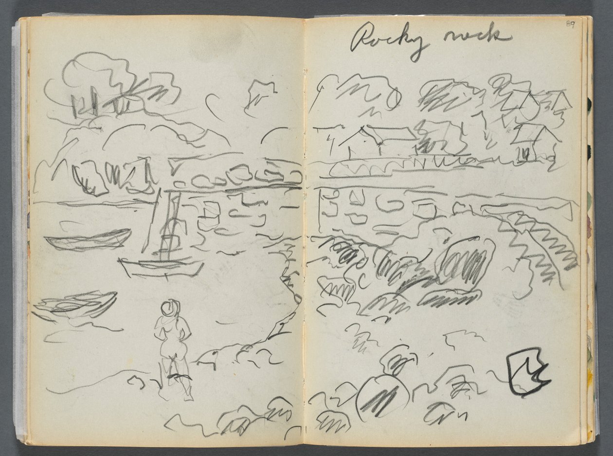 Skicář - Hotel Granite Shore, Rockport, strana 088 a 89: "Rocky Neck" od Maurice Prendergast