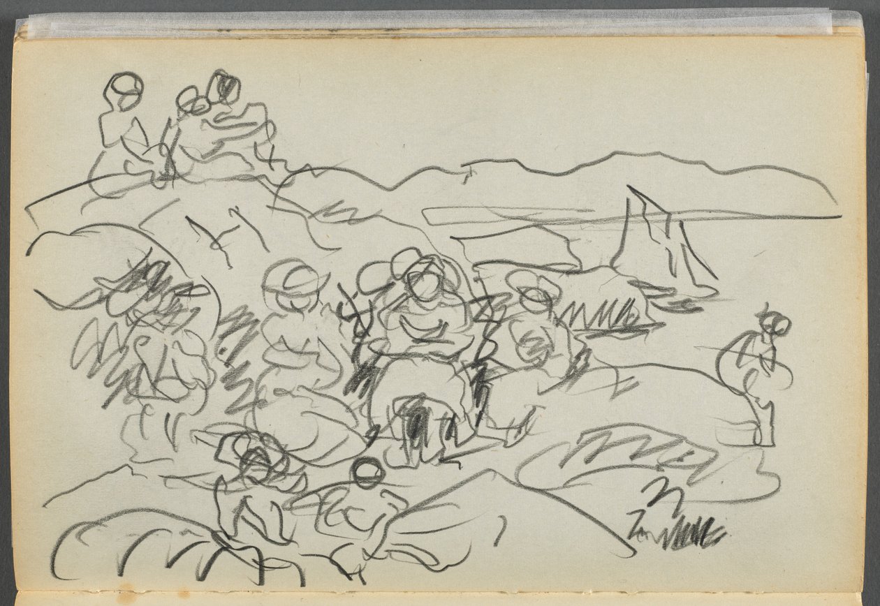 Skicář - Hotel Granite Shore, Rockport, strana 096: Picnickners od Maurice Prendergast
