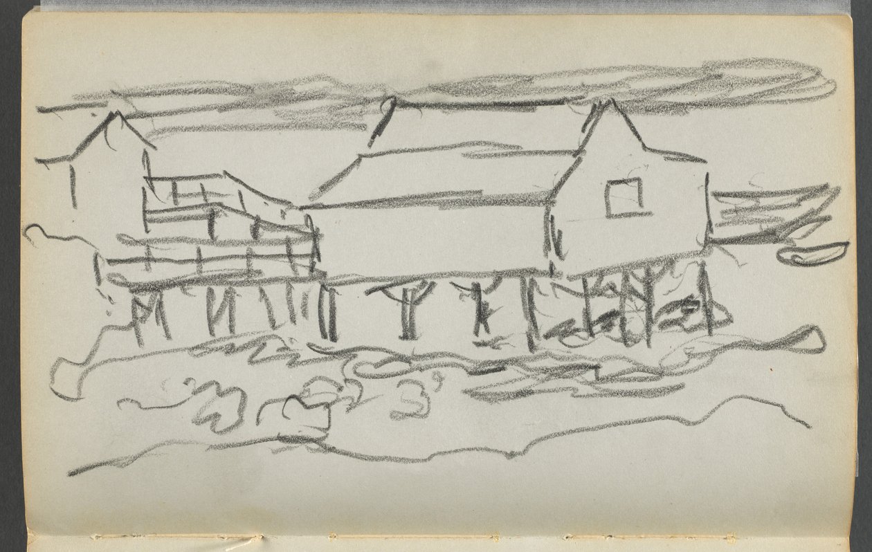 Skicář, The Dells, č. 127, strana 014: Dům na molu od Maurice Prendergast