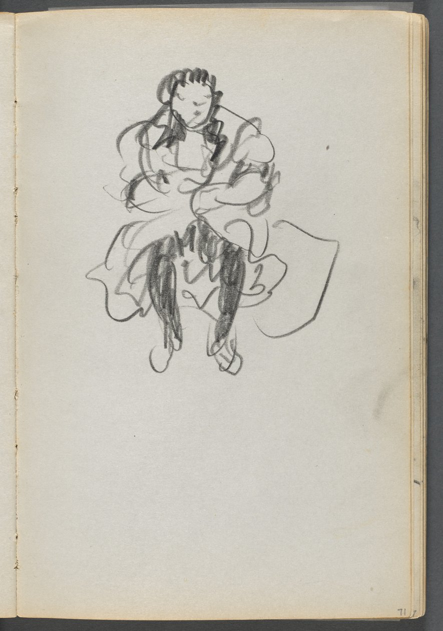 Skicář, The Dells, č. 127, strana 071: Sedící postava od Maurice Prendergast