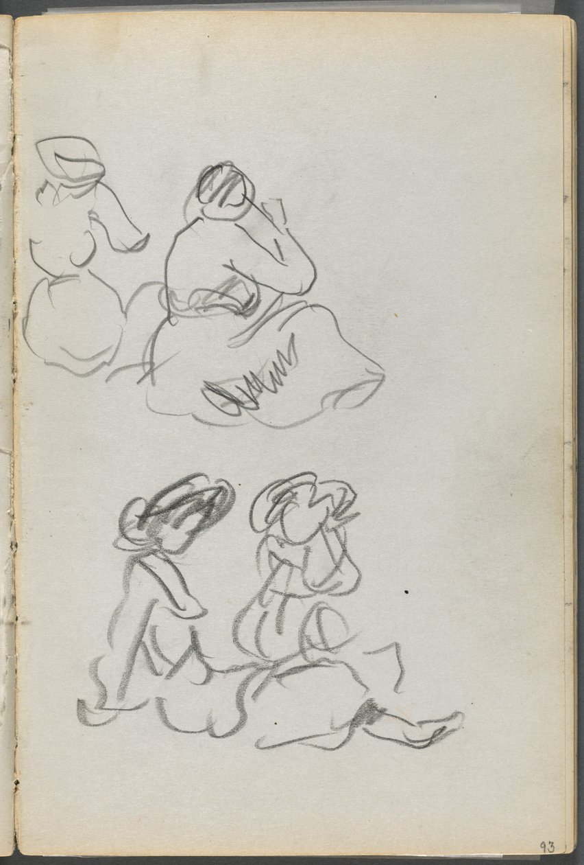 Skicář, The Dells, č. 127, strana 093: Sedící postavy od Maurice Prendergast