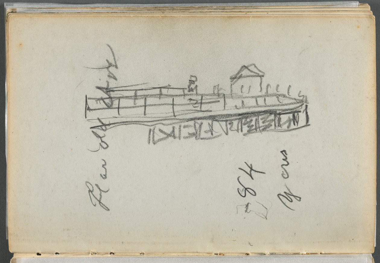Skicář, The Dells, č. 127, strana 186: Dock od Maurice Prendergast
