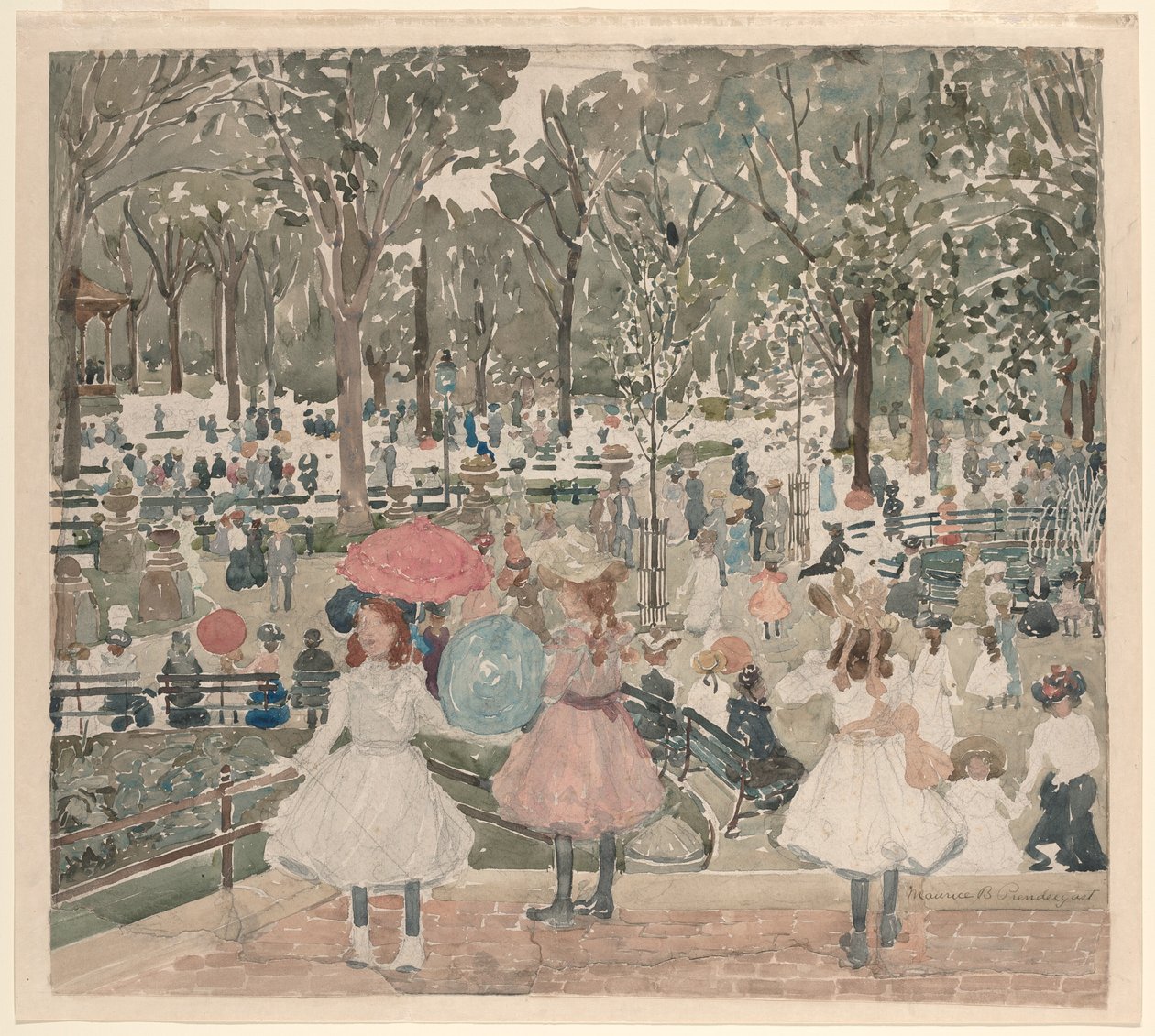 The Mall, Central Park od Maurice Brazil Prendergast