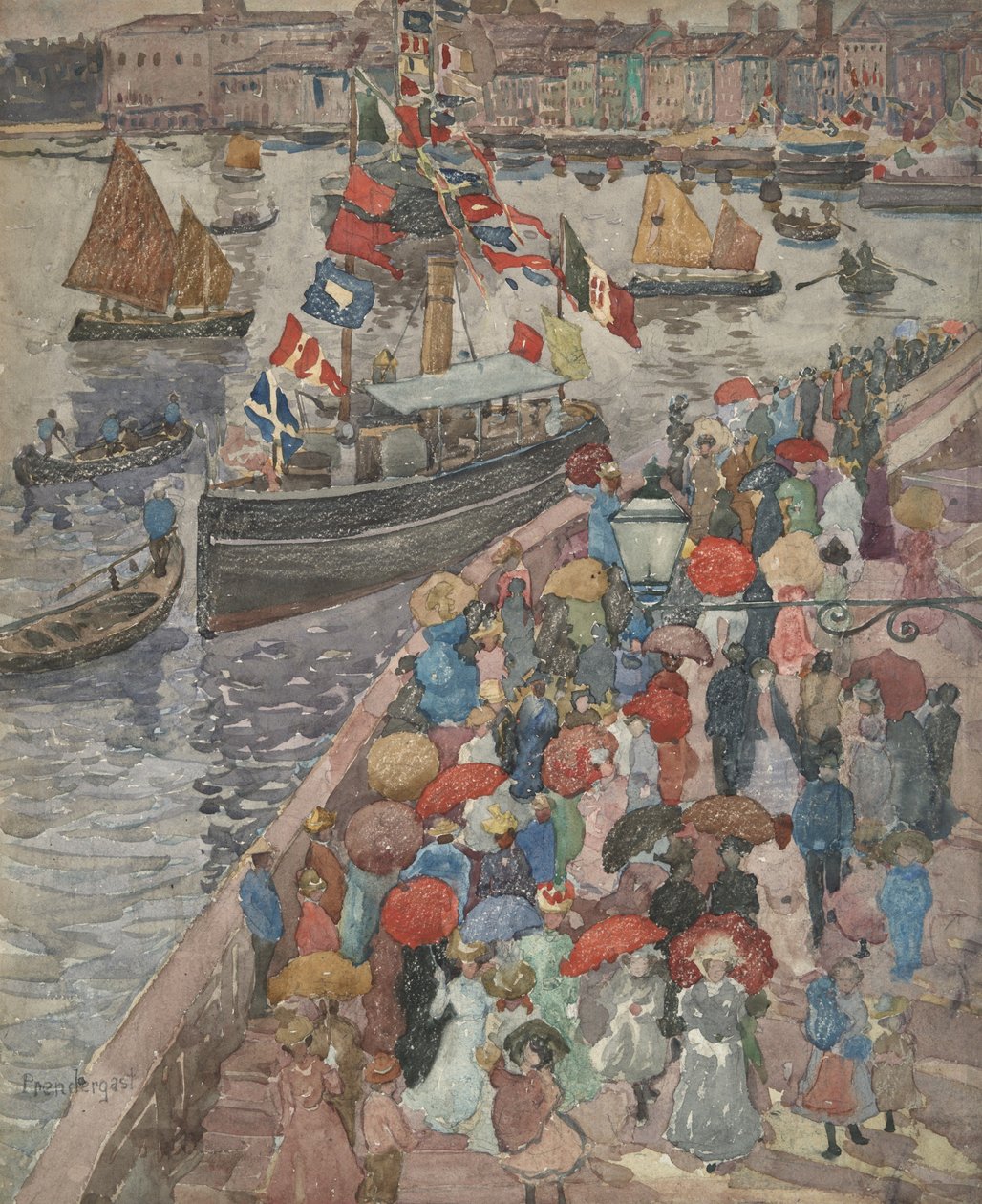 Nábřeží, Benátky (avers); Venetia Marina (revers) od Maurice Prendergast