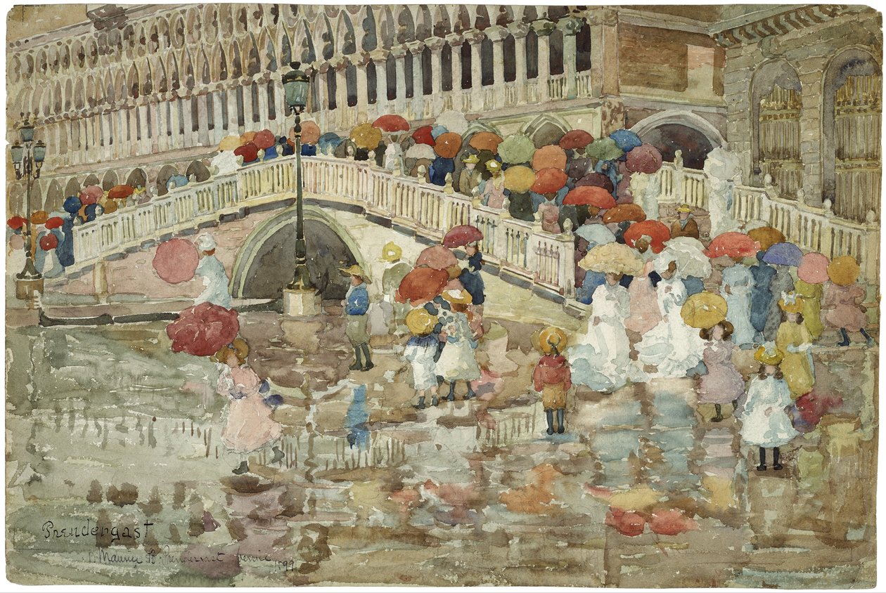 Deštníky v dešti od Maurice Prendergast
