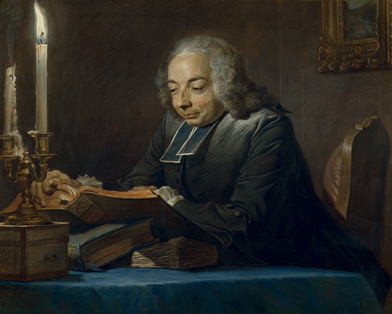 Abbe Jean-Jacques Huber, 1742 (pastel) od Maurice Quentin de La Tour