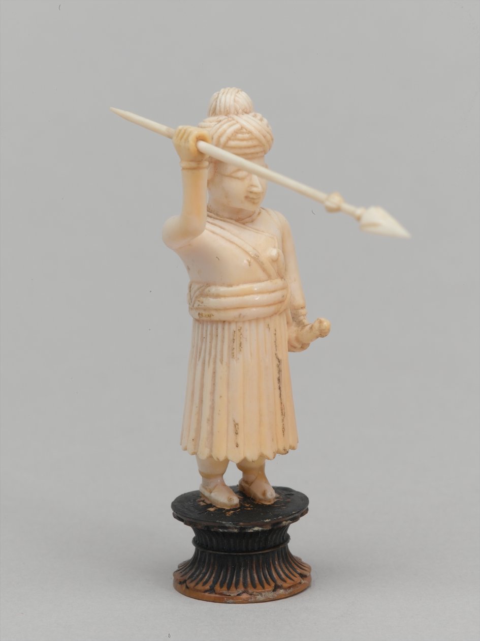 Černý pěšec, šachová figurka, Indie, cca 1820 od Maurice Quentin de La Tour