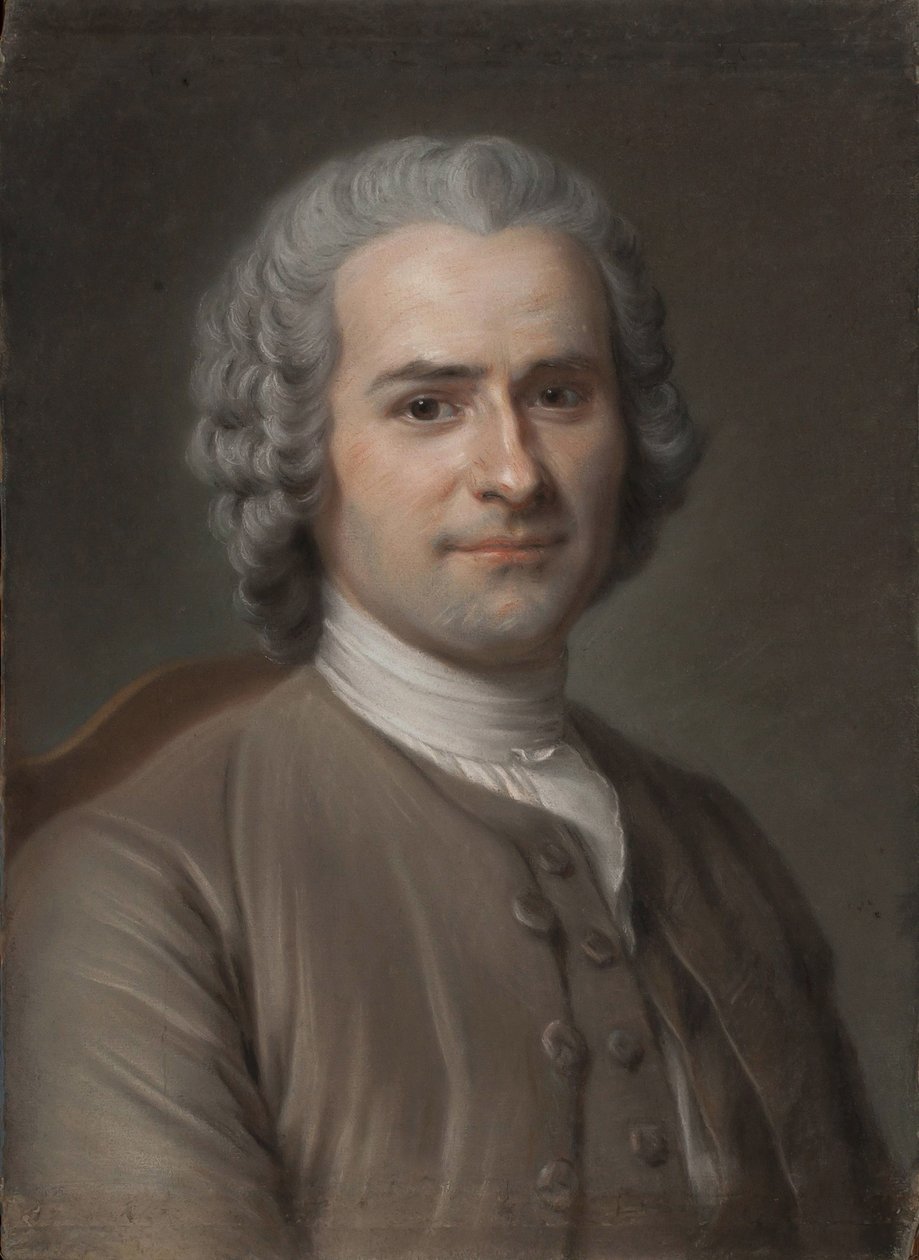 Portrét Jean-Jacques Rousseau 1712-1778 od Maurice Quentin de La Tour