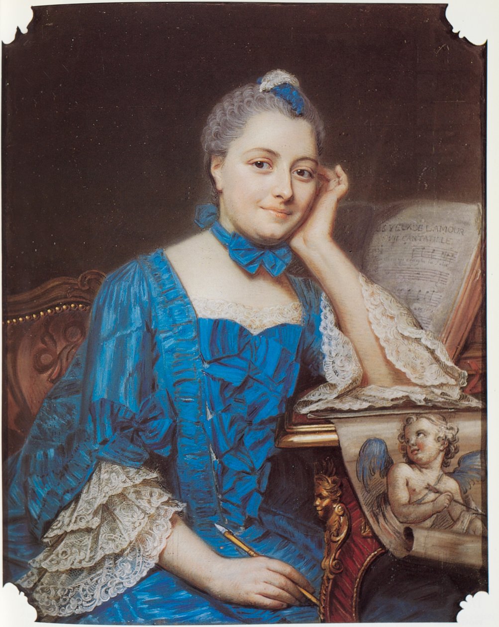 Portrét Marie Fel, kolem roku 1753 od Maurice Quentin de La Tour