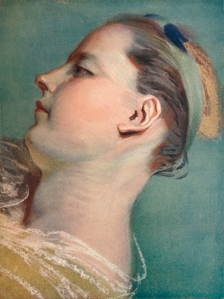 Tete Penchee, c1752 od Maurice Quentin de La Tour